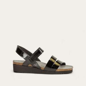 NEW YALEET women's kayla strap sandal in black luster